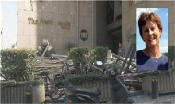 لحظه مجروح شدن همسر سفیر هلند بر اثر موج انفجار بیروت