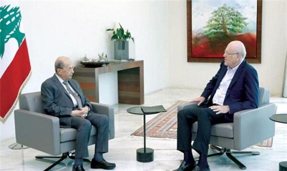 مرحله مهم روند تشکیل دولت لبنان با دیدار عون و میقاتی
