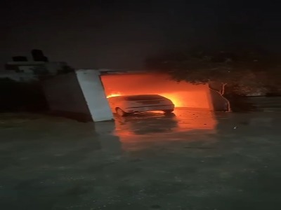 به آتش کشیدن خودروی فلسطینیان در حمله شهرک نشینان صهیونیست