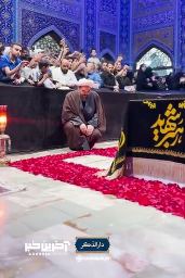 حضور حجت‌الاسلام محمدی گلپایگانی داماد رهبر شهید و پدر زهرای شهید ۱۴ ماهه در رواق دارالذکر | آخرین خبر
