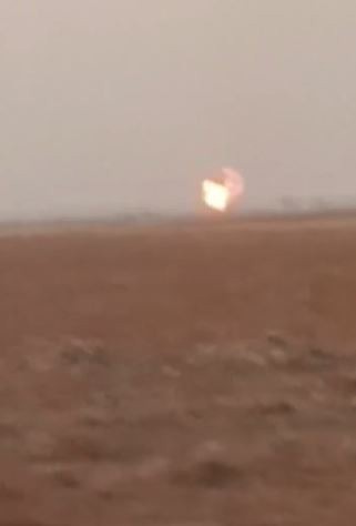 تصاویری از انفجار خط انتقال لوله گاز در الشدادی سوریه