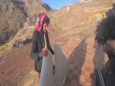 سرنگونی پهپاد سعودی در آسمان صنعا